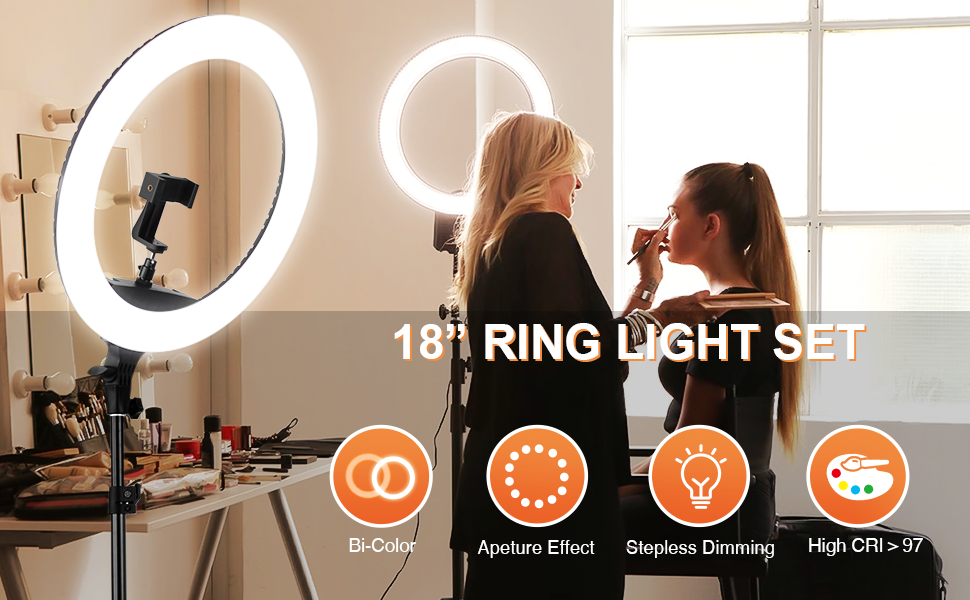 Ring-Light-18-Inch-65W-LED-Ringlight-Kit-with-Tripod-Stand-with-Phone-Holder-Adjustable-Color-Temperature-Circle-MUA-Lighting-for-iPhone-Camera-for-for-Vlog-Makeup-YouTube-Video-Shooting-Selfie