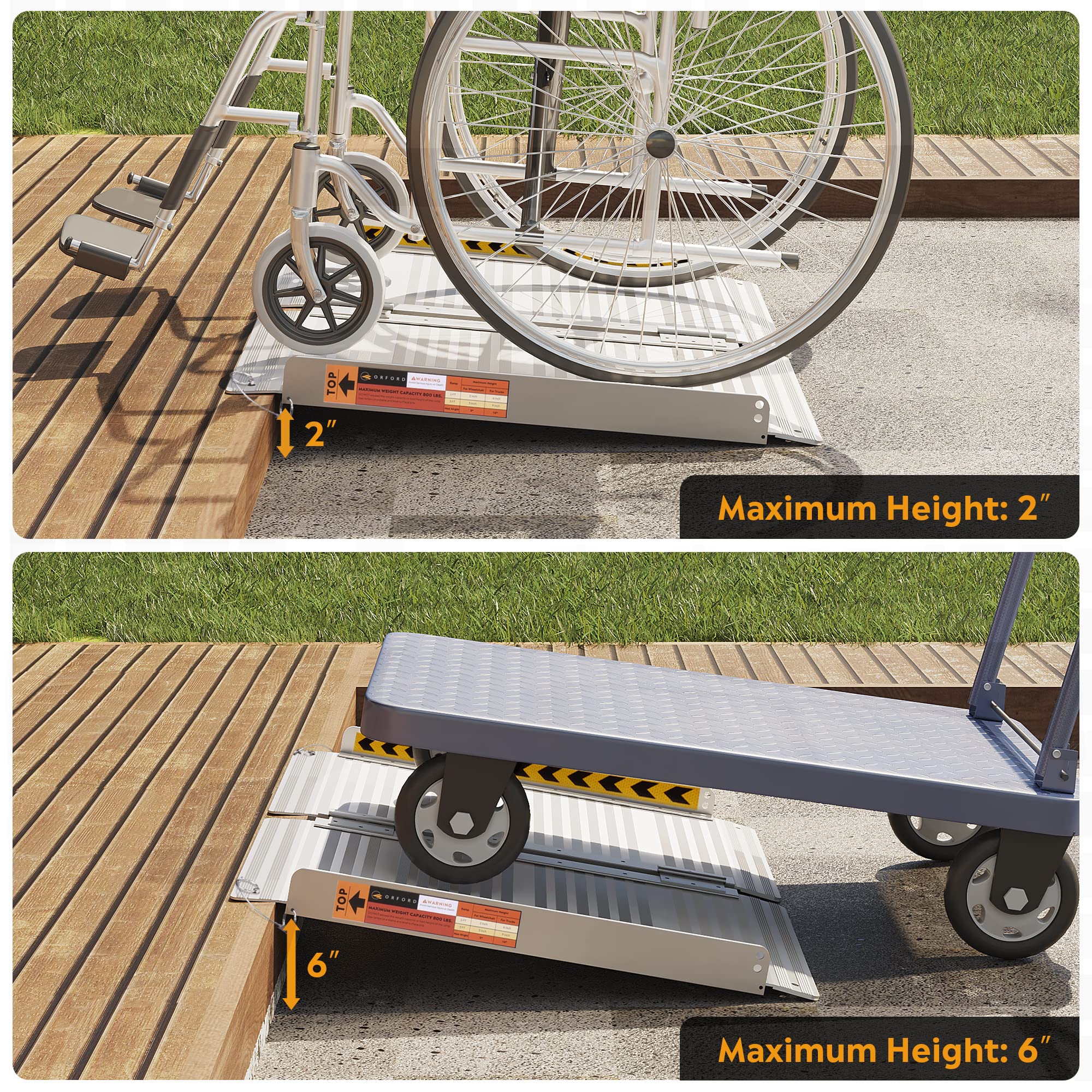 Mua Non Skid Foldable Wheelchair Ramp 2ft, 800 lbs Weight Capacity ...