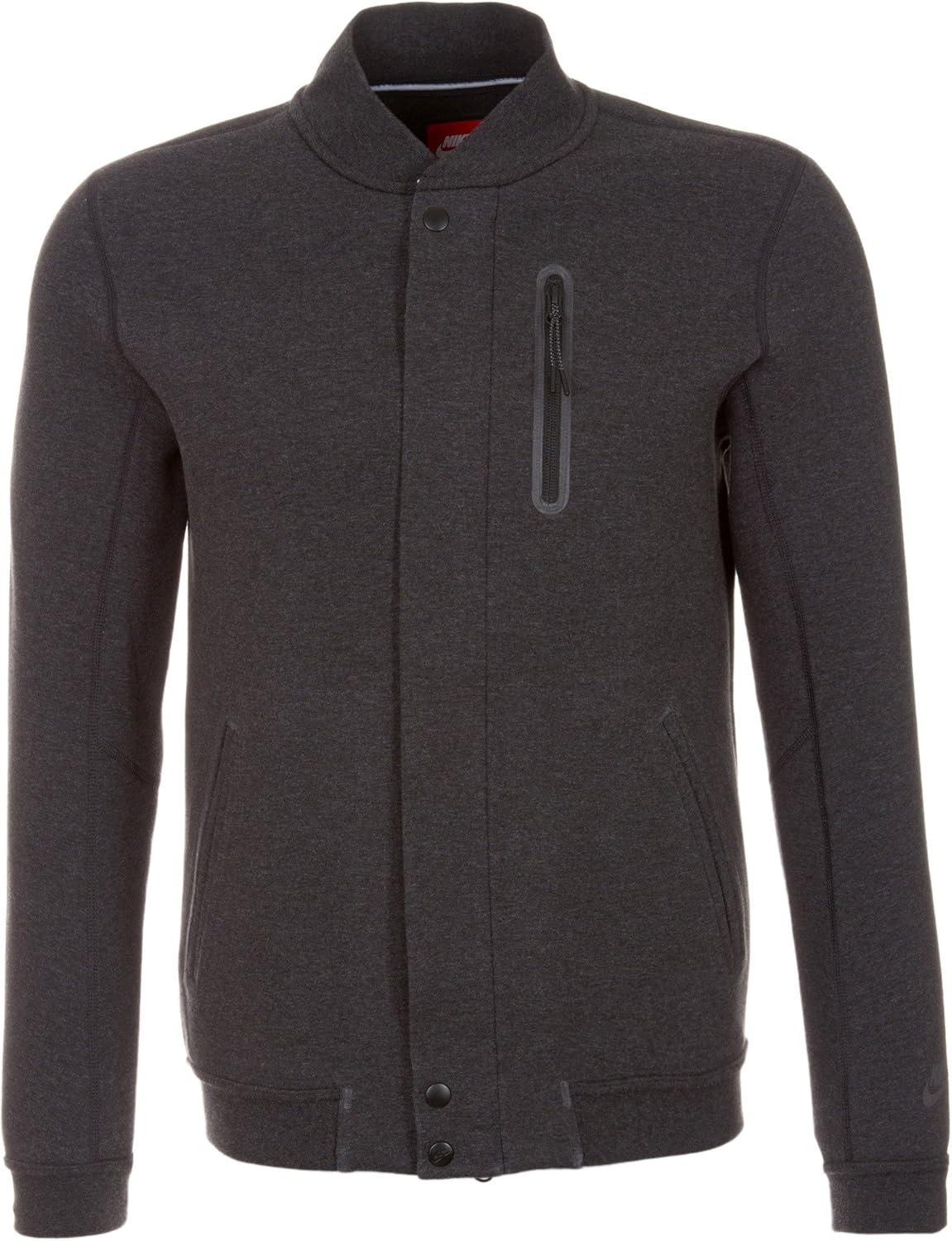 Amazon.com: Men's Nike Tech Varsity 3MM Jacket Black Heather/Black 614379-032 Size L: Clothing