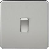 Knightsbridge SF2000BC 10A 1-Gang 2-Way Screwless Switch Brushed Chrome view 1