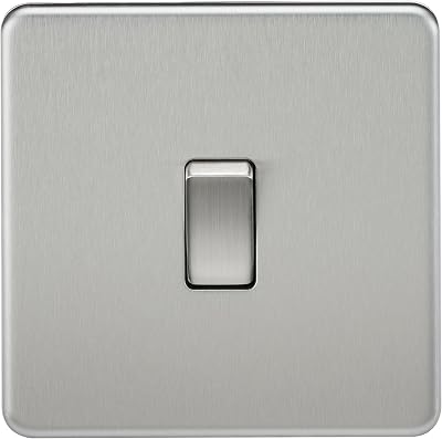 Knightsbridge SF2000BC 10A 1-Gang 2-Way Screwless Switch Brushed Chrome
