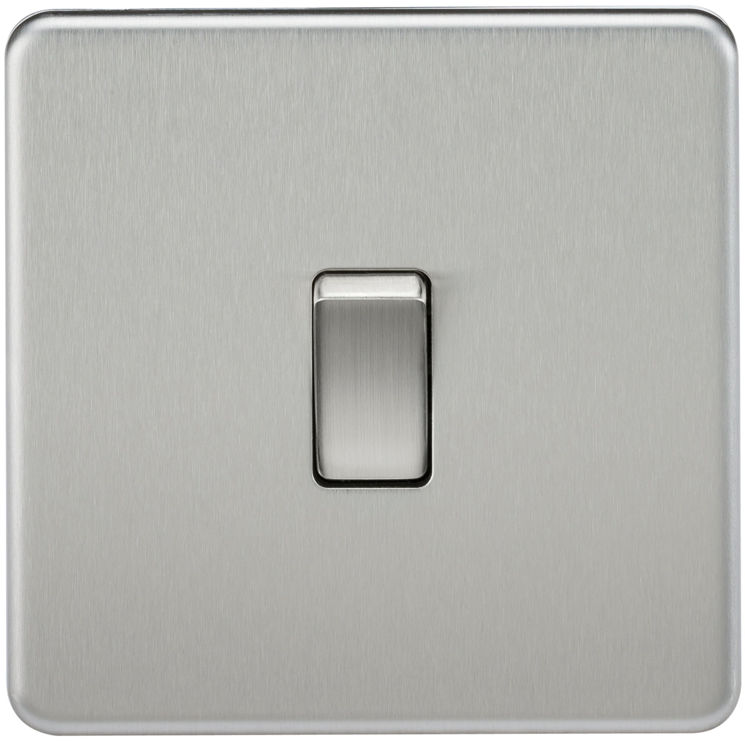 Knightsbridge SF2000BC Screwless 10 A 1-Gang 2 Way Switch, Brushed Chrome