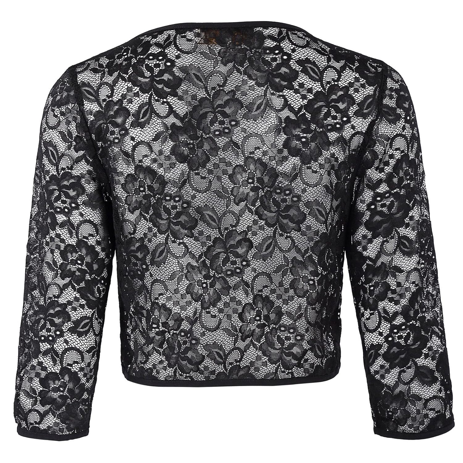 women's floral lace cardigan three quarter sleeve bolero