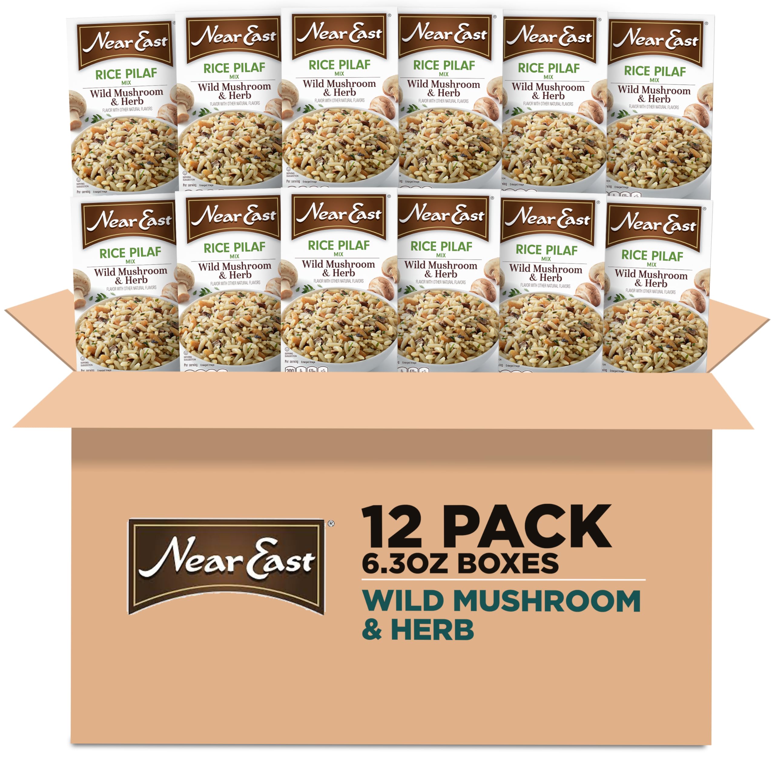 View 1 of **12/2026**Near East Wild Mushrooms & Herbs Rice Pilaf Mix, 6.3-Ounce Boxes (Pack of 12)
