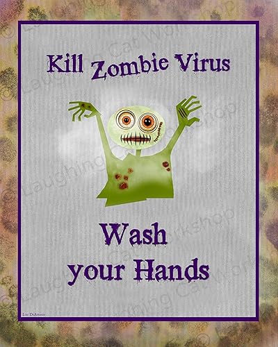 Amazon Com Funny Zombie Bathroom Decor Zombies Art Print Back To