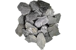 Voulosimi Natural Slate Rocks 3 to 5 inch PH Neutral Stone Perfect Rocks for Aquariums, Landscaping Model,Tank Decoration,Amphibian Enclosures（10 lbs）