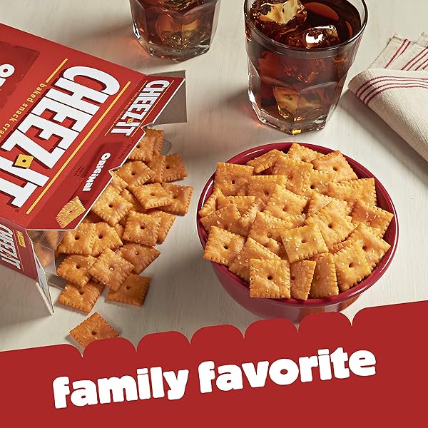 CHEEZ-IT BAKED SNACK CHEESE CRACKERS, ORIGINAL, FAMILY SIZE, 21 OZ BOX