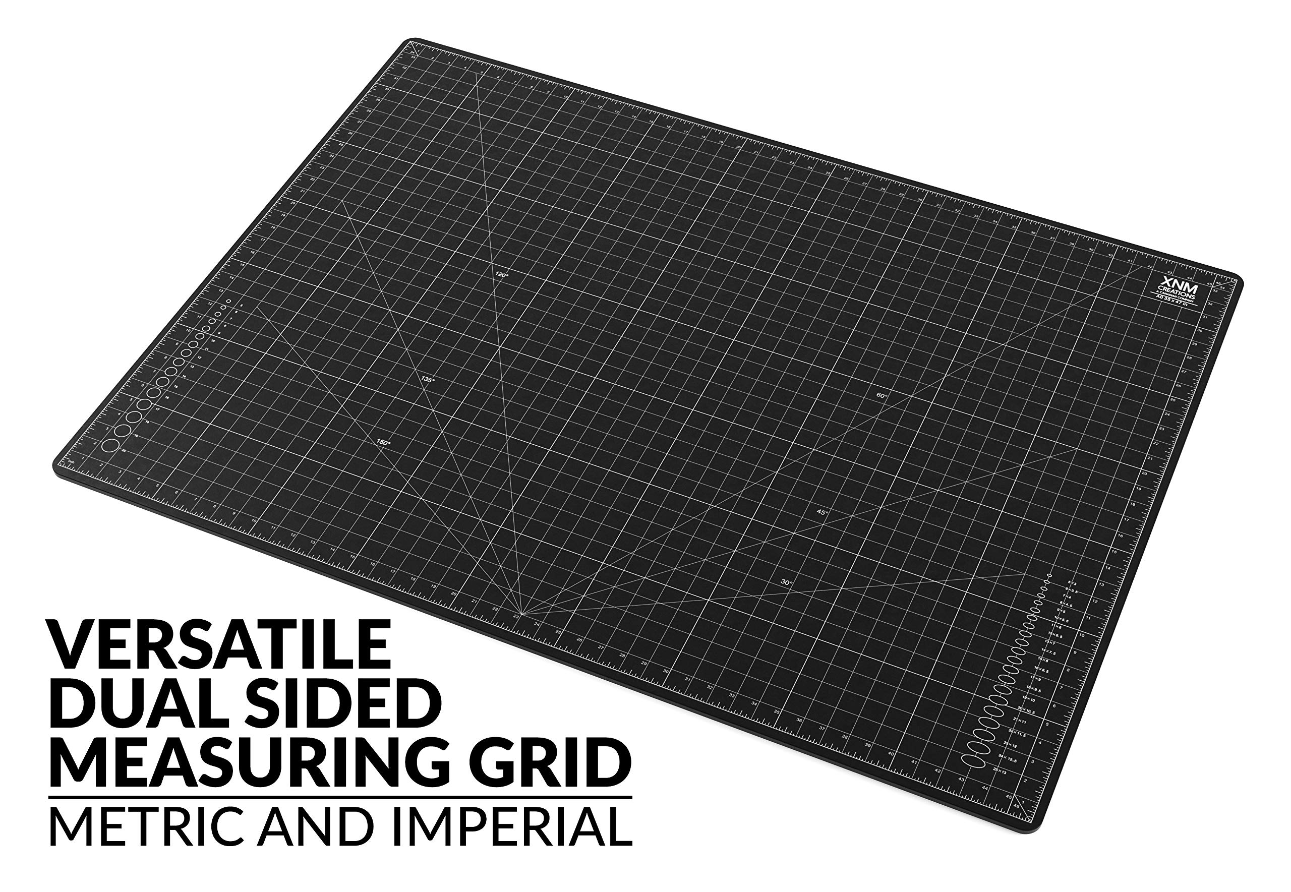 XNM Creations Premium Self Healing Cutting Mat - 36 Inches by 48 inches - A0-3 Layer Quality PVC Construction - Dual Sided, Imperial and Metric Grid Lines - Perfect for Cutting, Sewing, and Crafts