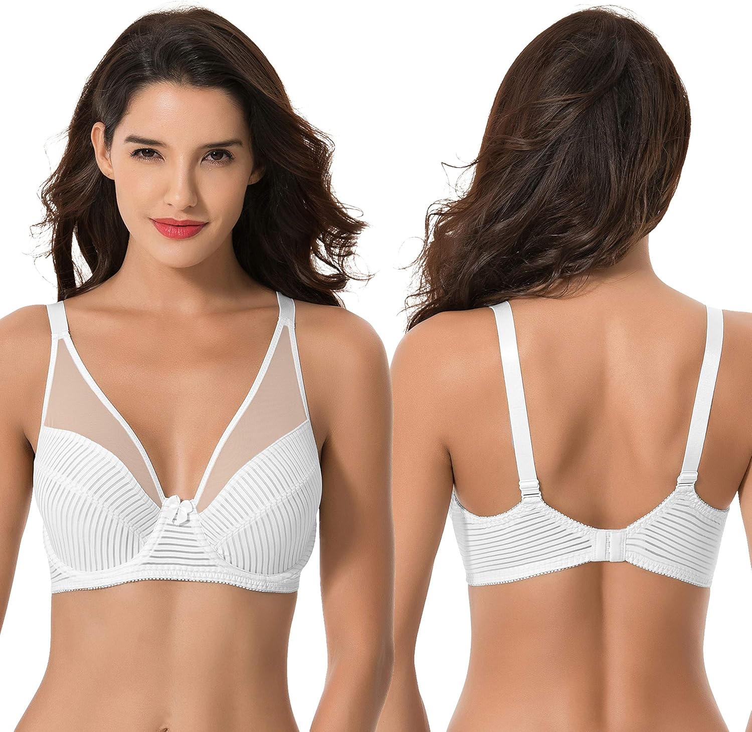 Curve Muse Women's Plus Size Minimizer Unlined Underwire Full Coverage Bra at  Women’s Clothing store