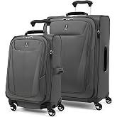 Travelpro Maxlite 5 Softside Spinner Set, Grey, 2-Piece (21/25) | Includes Carry-On &amp; Medium Checked, Expandable Luggage With 4 Wheels, Lightweight &amp; Versatile, Men &amp; Women