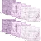Unnivoll Muslin Burp Cloths for Baby 100% Cotton Burping Cloths for Boys Girls Large 20''X10'' Extra Soft and Absorbent 12 Pack - Gradient Purple