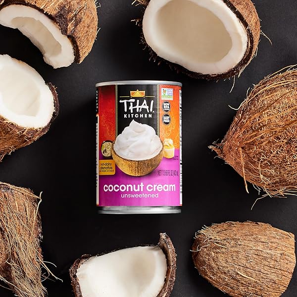 THAI KITCHEN COCONUT CREAM, UNSWEETENED, GLUTEN FREE, DAIRY FREE CREAM FOR BAKING AND SAVORY DISHES, NON BPA LINING, 13.66 FL OZ