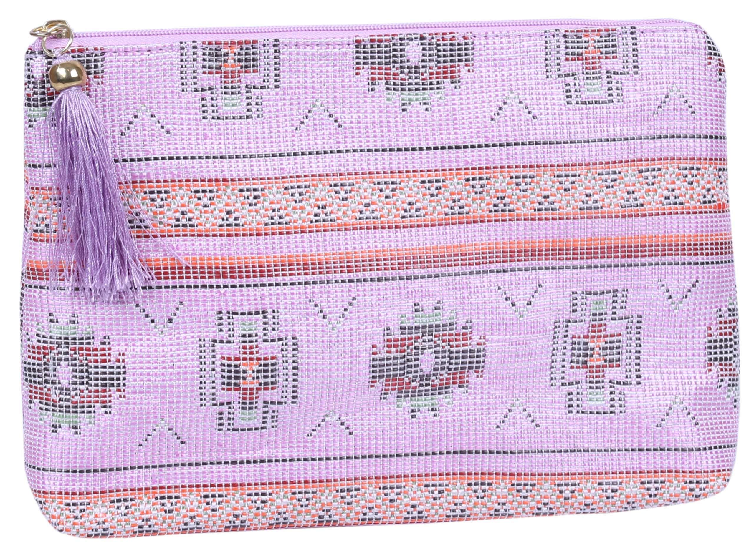 Pink Cosmetic Bag with Patterns One Size