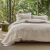 Bedsure Muslin Duvet Cover Oversized King - Cotton Blend Rayon Derived from Bamboo, Cooling Duvet Covet for Hot Sleepers - Ultra-Soft & Breathable Bedding Set for All Seasons(Oat Milk, 120"x98")