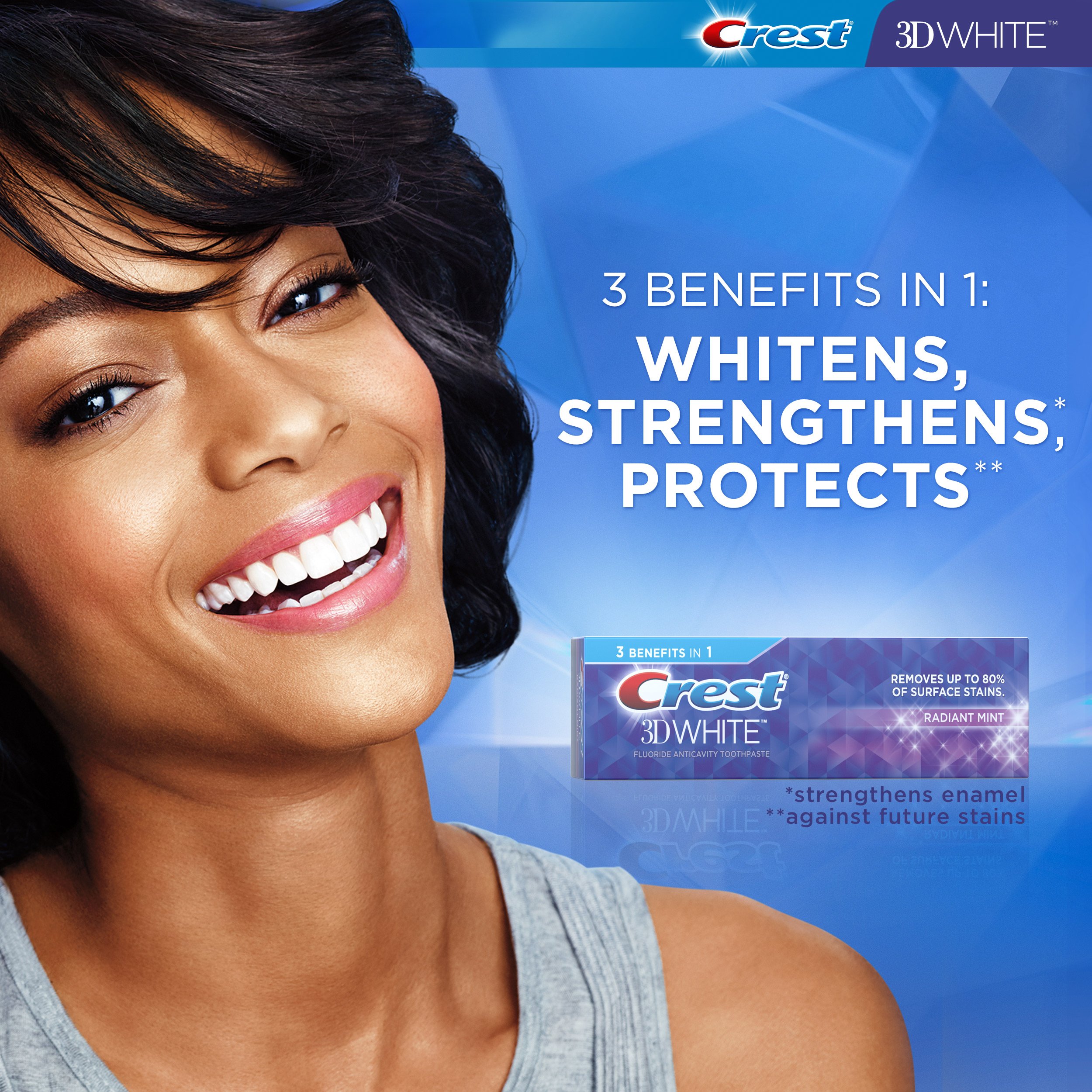 Crest 3D White Whitening Toothpaste, Radiant Mint, 3.5 oz, Pack of 2 - Image 4