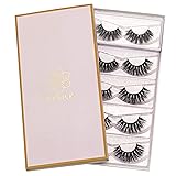 DYSILK 5 Pairs 3D Fake Eyelashes Fluffy False Eyelashes Dramatic Look Eyelashes 