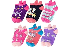 6 Paris Kids Girls Unicorn Socks Ankle No Show Socks Cute Fun Fashion Novelty Funny Cotton Socks