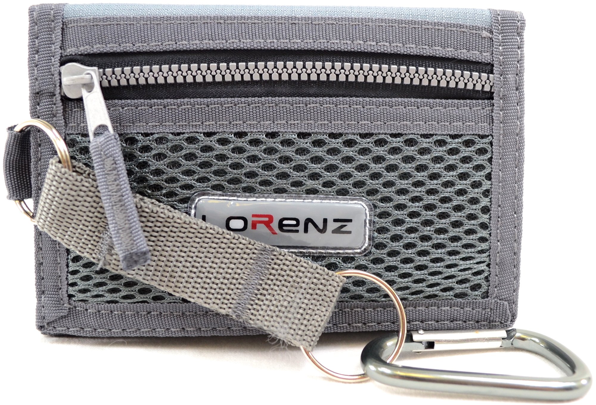 Mens/Boys/Childrens Canvas Style Ripper Wallet with Belt Clip - Grey