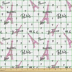 Lunarable Eiffel Tower Fabric by The Yard, France