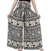 B BANGKOK PANTS Women's Boho Palazzo Pants Yoga Wide Leg Pants