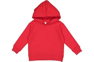 RABBIT SKINS Toddler Fleece Long Sleeve Hooded Pullover Sweatshirt with Side Seam Pockets