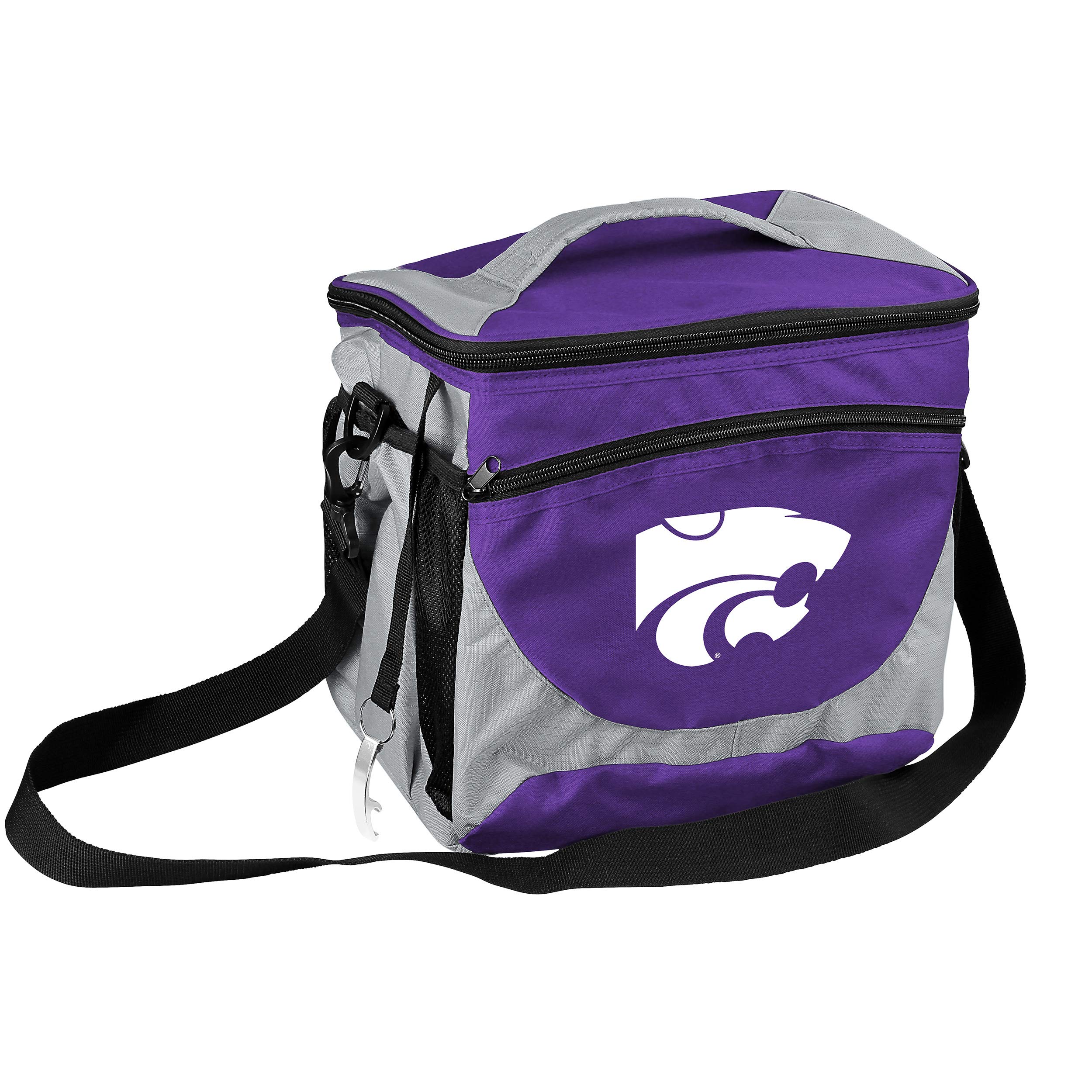 Logo Brands NCAA Kansas State Wildcats 24-Can Insulated Cooler with Embroidered Logo, Bottle Opener & Carry Strap – Unisex Adult, One Size, Team Color, Leak-Proof Image