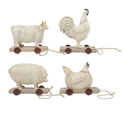 Creative Co-op Resin Sheep on Wheels