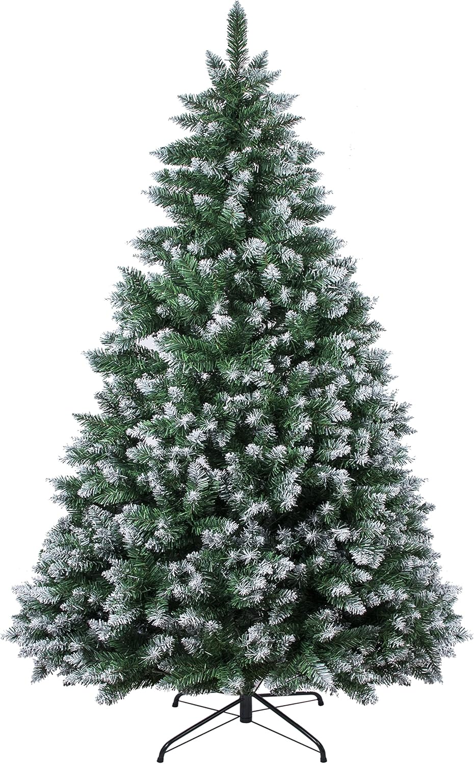 Trees - 6FT 1,300 Tips Artificial Christmas Pine Tree Holiday Decoration with Metal Stand Easy Assembly for Outdoor and Indoor Decor Snow Green