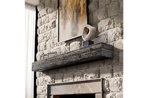 BoscoMondo Fireplace Mantel, Wall-Mounted 48 inch Floating Shelf for Wall, Tv Shelf, Rustic Shelf - 8x6x48 Jacobean