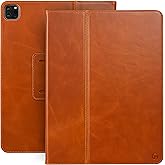 Casemade Real Leather Case Compatible with iPad Pro 13” M5 (2025)/M4 (2024) - Full-Grain Leather Cover, Auto Sleep/Wake, Dual Stand Position (Tan)