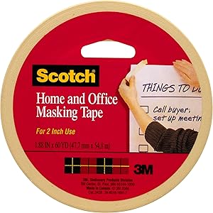 Scotch Home and Office Masking Tape, 1.88 inch x 60 Yards, 3439, 1 roll