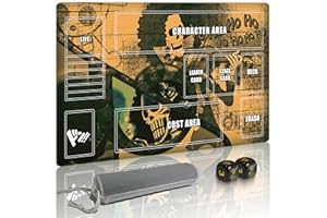 GuarditechProX for one Piece TCG playmat Set - 14x24 inches Gaming mat with 2 Skull dice and Storage Bag for one Piece Card Game Adventures (Skeleton)