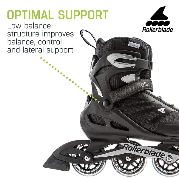 ROLLERBLADE ZETRABLADE MEN’S ADULT FITNESS INLINE SKATE, BLACK AND SILVER, PERFORMANCE INLINE SKATES