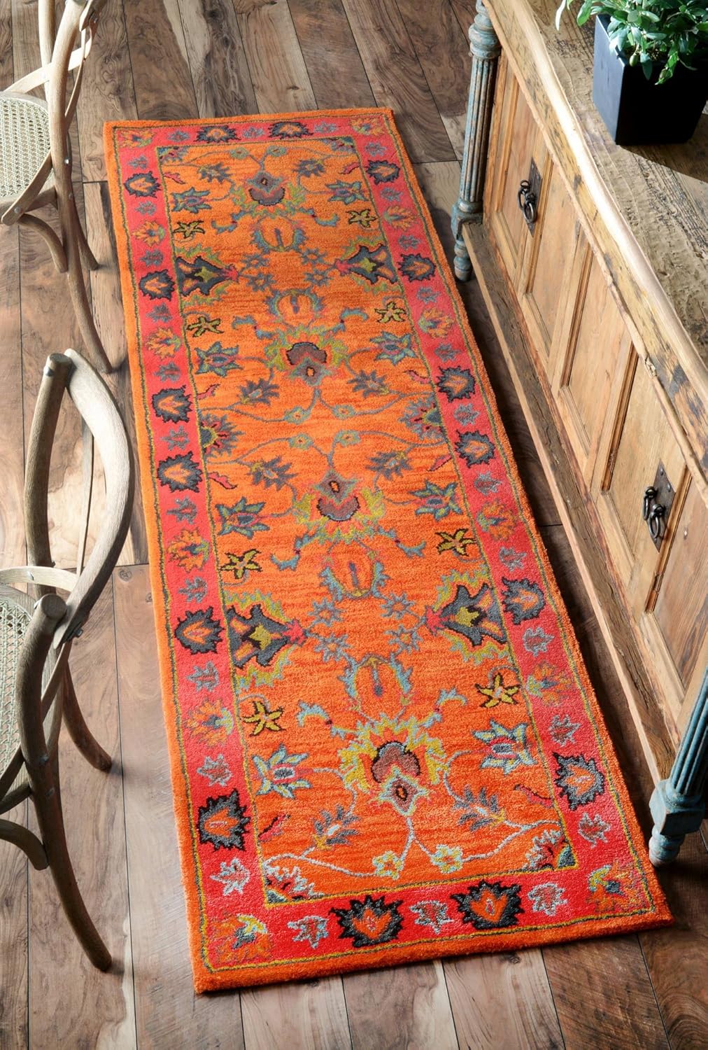 nuLOOM 200SPRE21A2608 Handmade Overdyed Traditional Orange Wool Runner Rug (2Feet 6 X 8Feet
