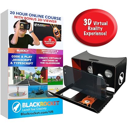 Amazon Com Make Your Own 3d Virtual Reality Games Includes Vr - make your own 3d virtual reality games includes vr cardboard headset goggles block coding