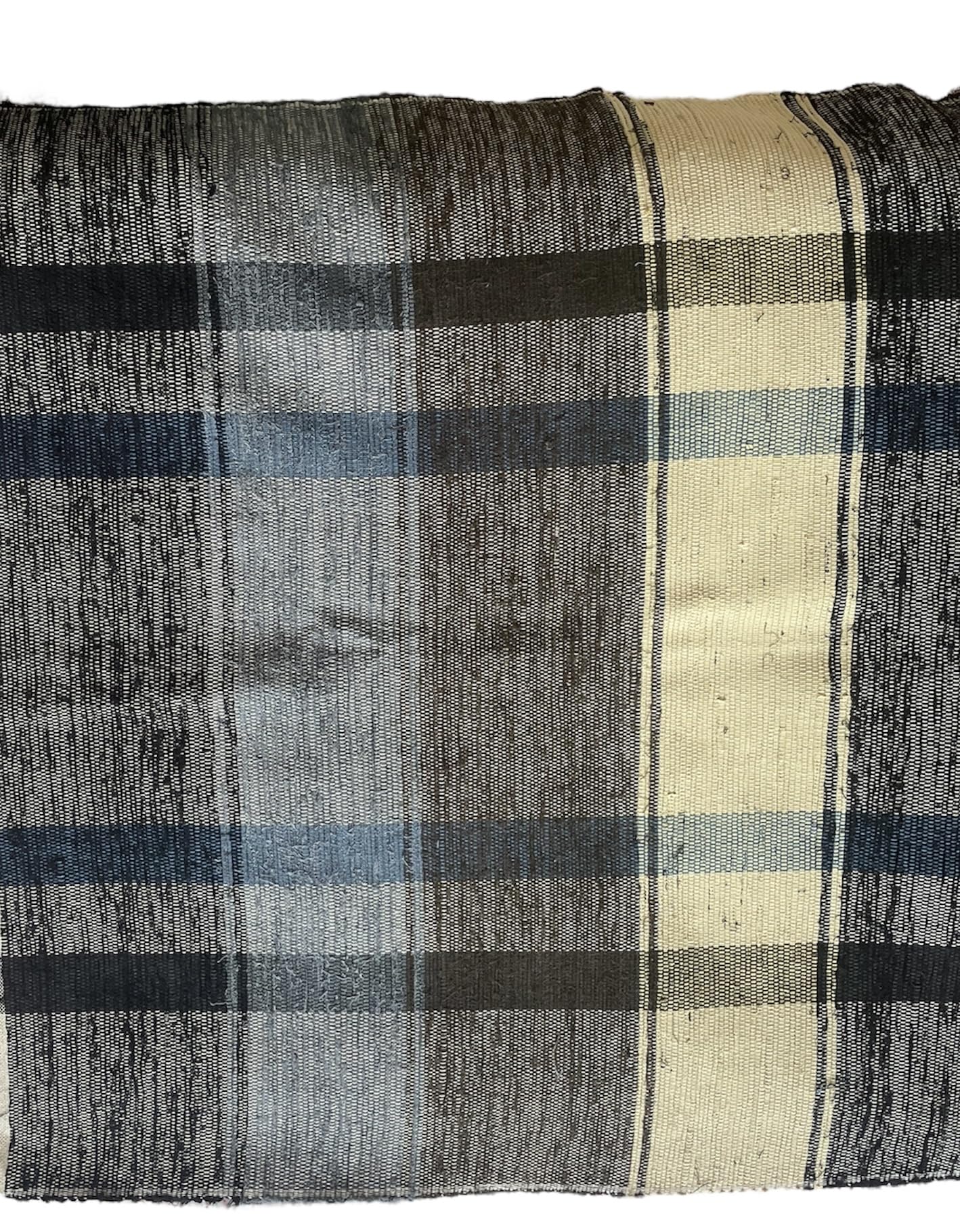 Voice of Source Cotton Area Rug, Hand Woven Print Tassels Throw Rugs Carpet Door Mat, Washable Floor Carpet Rug for Bedroom Living Room Kitchen