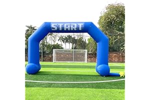 Sewinfla 20ft Start Finish Line Inflatable Arch Blue with Powerful Blower, Hexagon Inflatable Archway for Race Outdoor Advertising Commerce