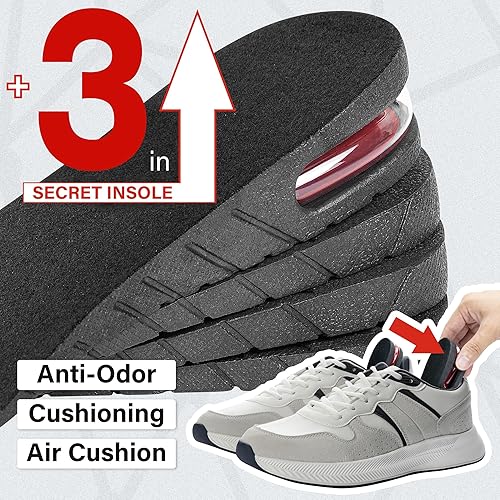Height Increase Insoles 2-Layer Air up Shoe Lifts Elevator Shoes Insole  cm inches) Heels Lift Insert