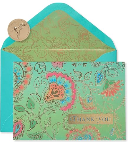 Papyrus Blanko-Dankeskarten Set – 20 Karten + Umschläge, Design Von Chris Chun, Mit Goldsiegel