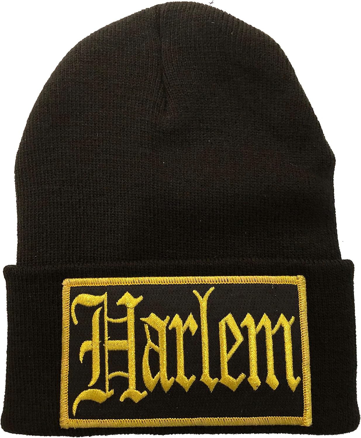 Harlem New York Hat Flat Brim OG Snapback (Beanie with Gold Metallic