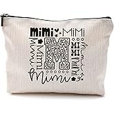 QGFM Mimi Makeup Cosmetic Bag - Mothers Day Gift for Grandma, Best Mimi Ever, Small Makeup Bag for Purse, Grandchildren Gift
