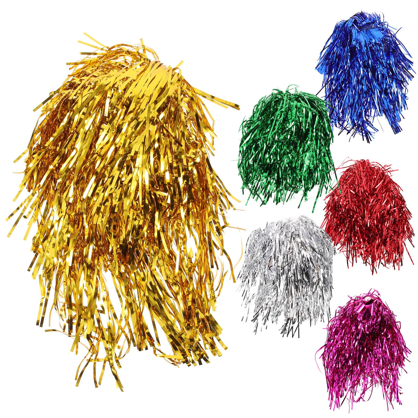 Homoyoyo 6PCS Colorful Foil Tinsel Wigs,Metallic Cosplay Prop Wigs for Costume Cosplay Photo Props Fancy Dress Shiny Party Costume Props (Mixed Color)