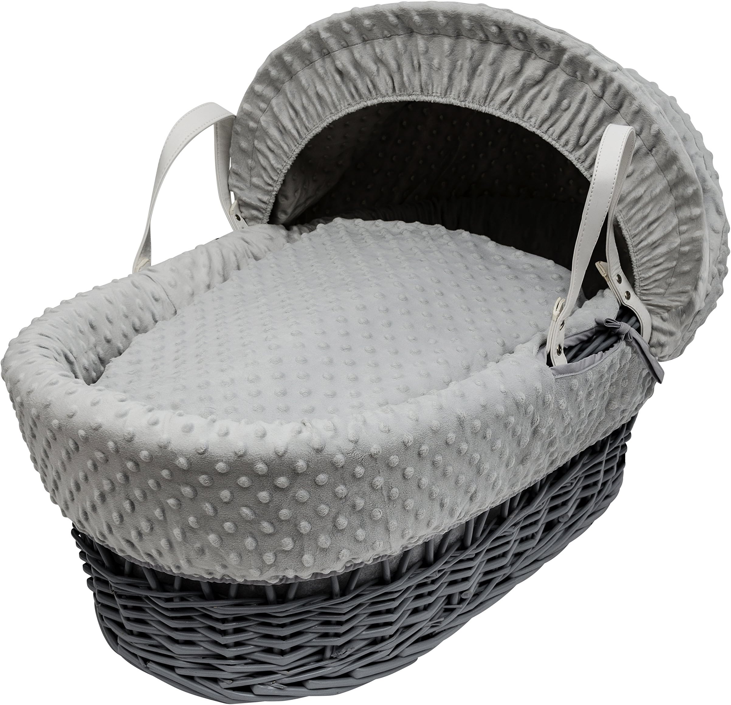 Kinder Valley Grey Dimple, Grey Wicker Moses Basket