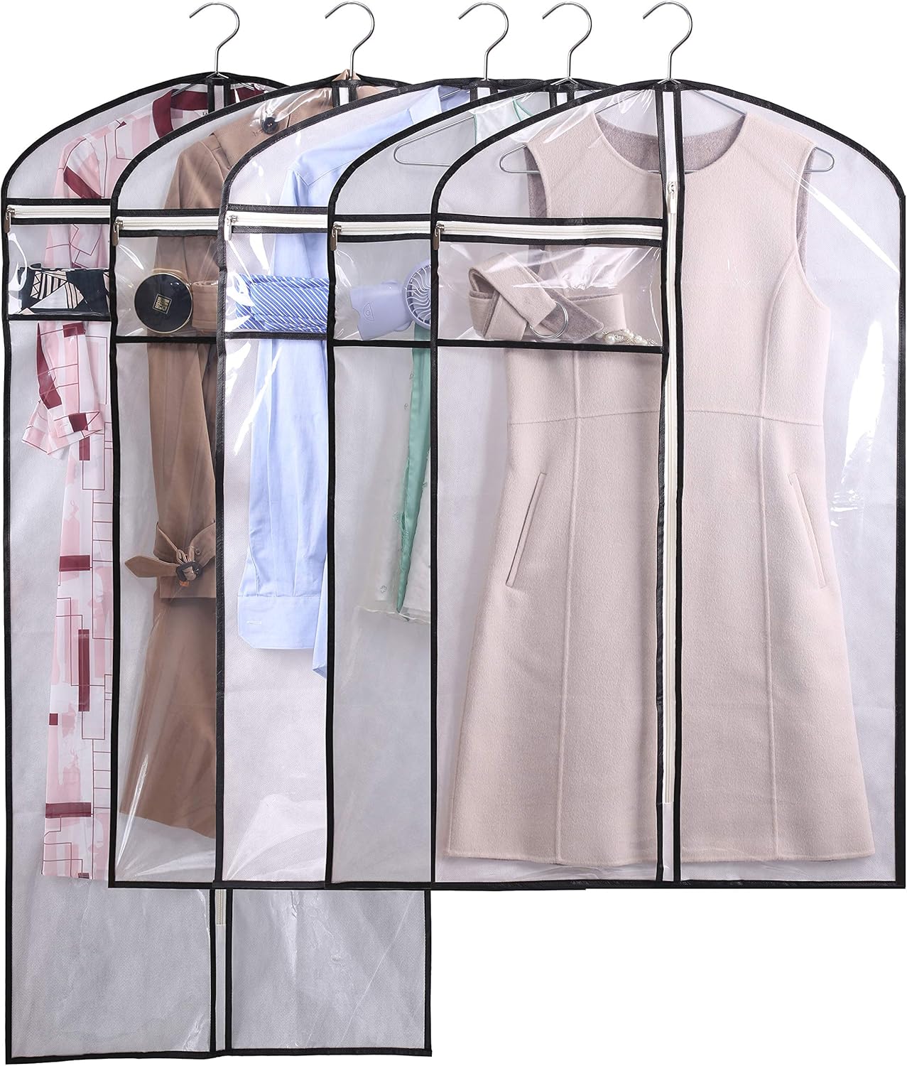 MISSLO Clear Suit Covers Carrier Garment Clothes Bags Storage with