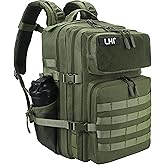 LHI Military Tactical Backpack for Men and Women 45L Army 3 Days Assault Pack Bag Large Rucksack with Molle System - Green