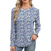 Beimuc Long Sleeve Shirts for Women Fall Fashion 2025 Crewneck Dressy Casual Blouses Trendy Pleated Tunic Tops 2025