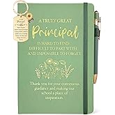 Principal Gifts Women, Principal Journal Sage Green 200 Pages Notebook A5 Lined with Pen and Keychain, Principal Appreciation Gift Female, Thank You Gift for New Principal Day Birthday Christmas