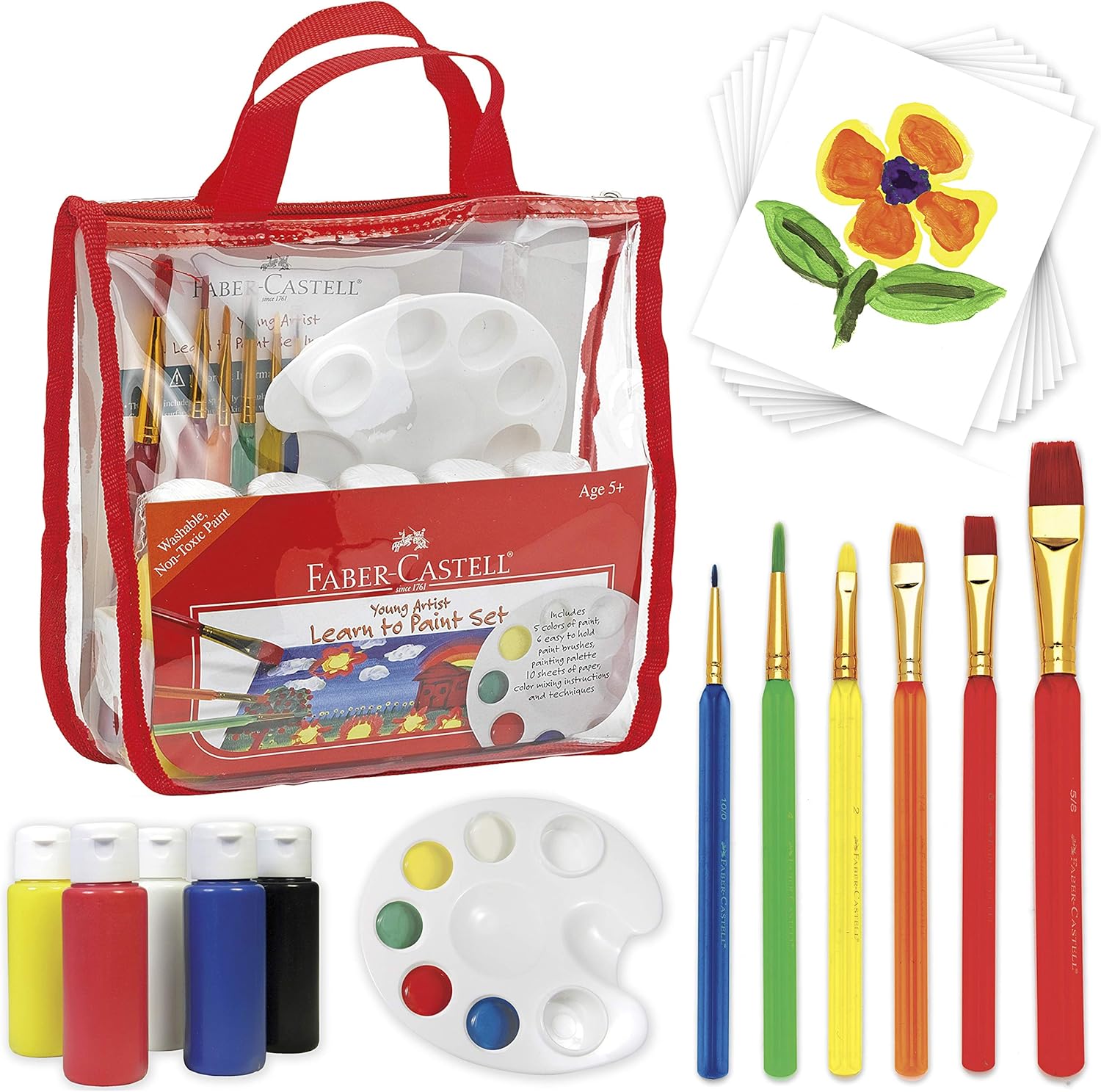 Faber-Castell Young Artist Learn to Paint Set - Washable Paint Set for Kids: Toys & Games