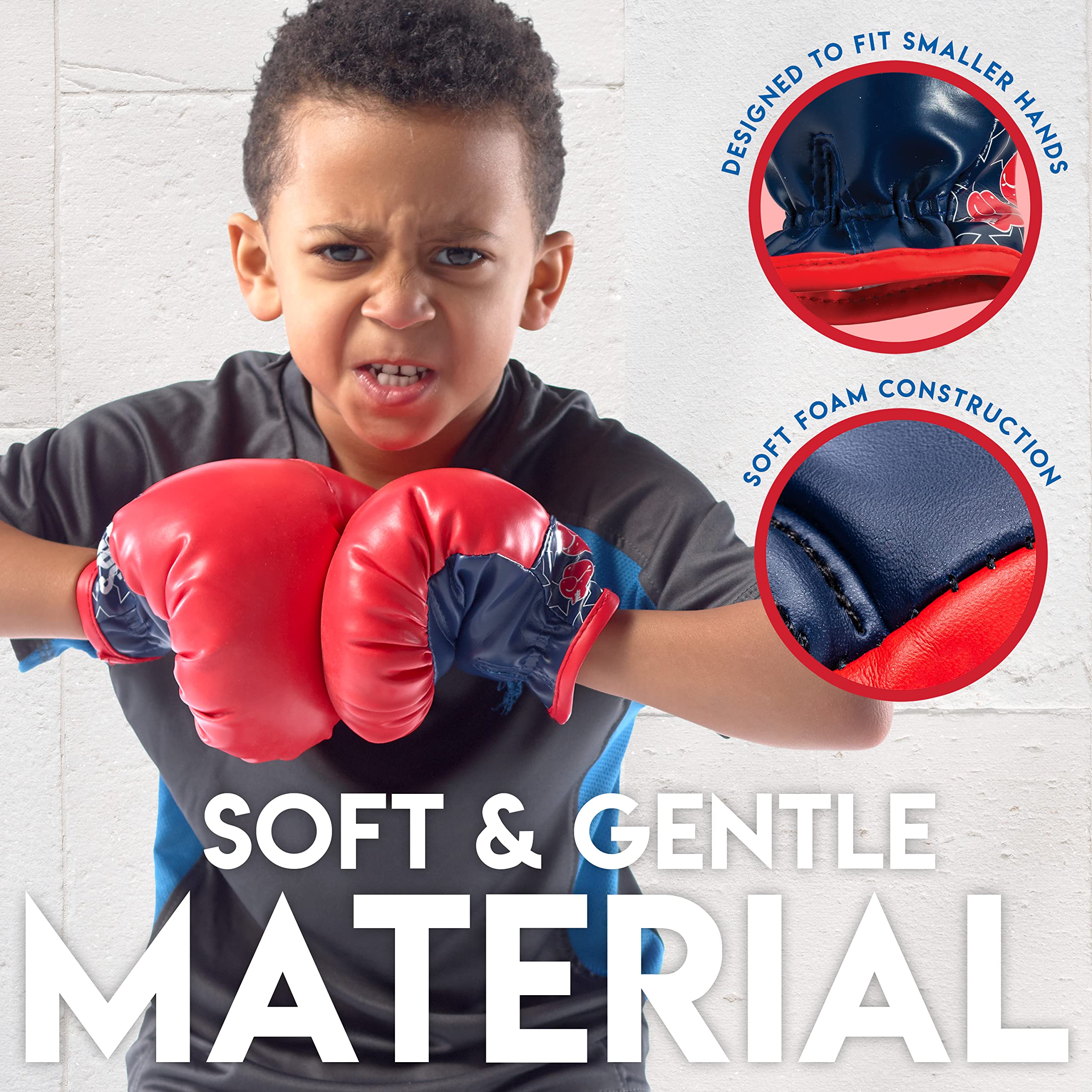 Franklin Sports Future Champs Kids’ Mini Boxing Set – Includes Kids’ Boxing Gloves – Punching Bag & Door Jam Bracket with Rope for Adjustable Punching Bag 4.75 x 4.75 x 12