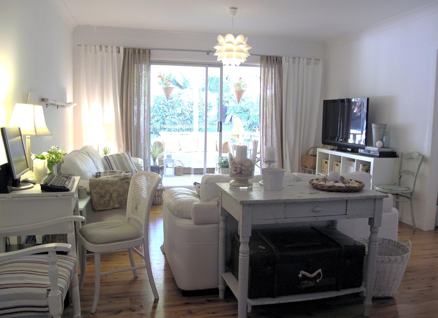 Amazon Com Ikea Lenda Pair Of Curtains With Tie Backs White